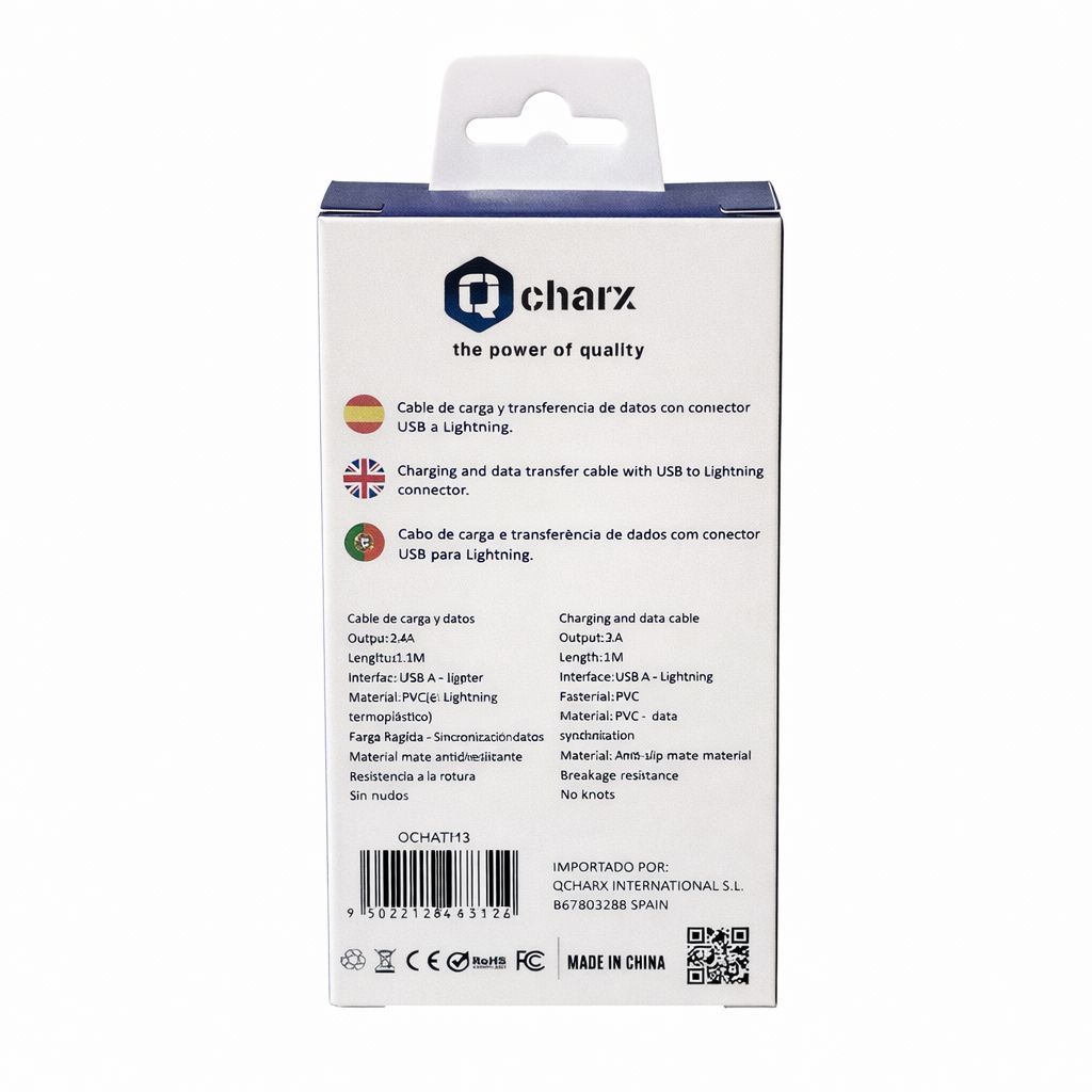 Cable de carga rápida Charz Athens USB a Lightning