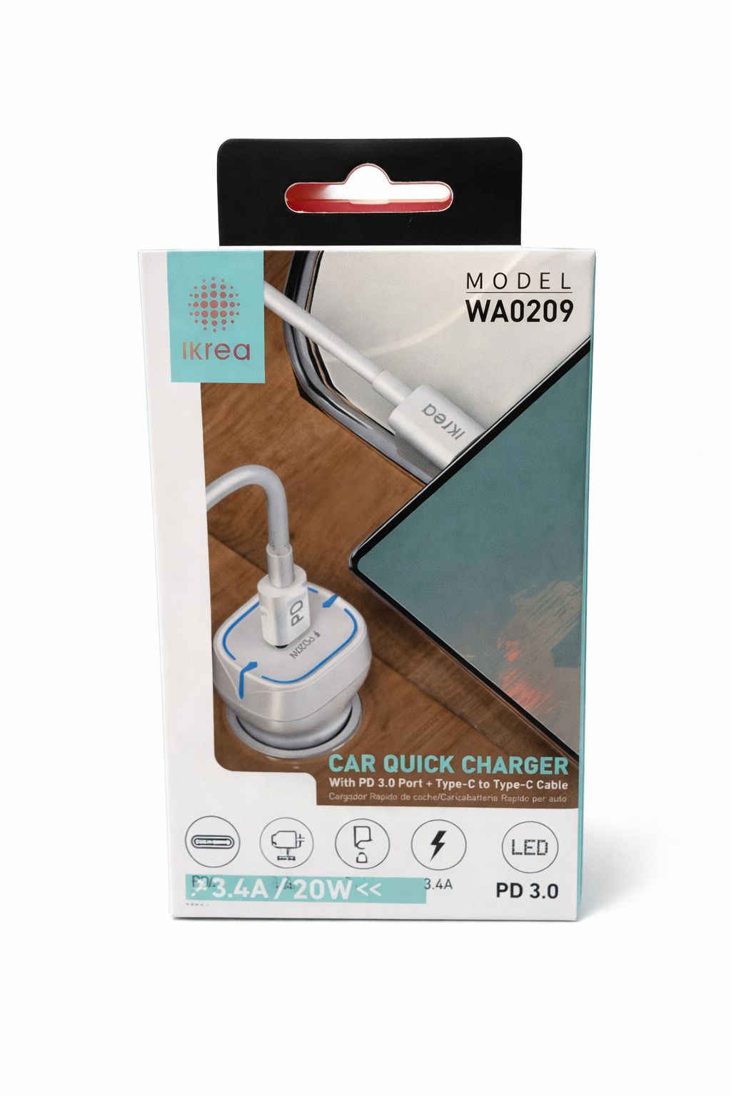 Cargador coche Ikrea WA0209 PD 20W