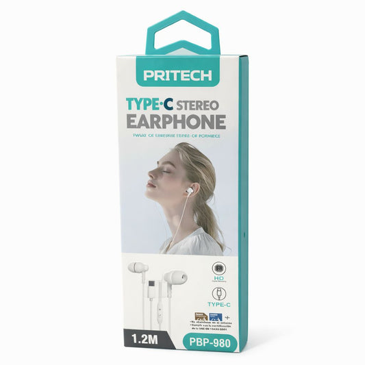 Auriculares Pritech Type-C PBP-980 1.2m