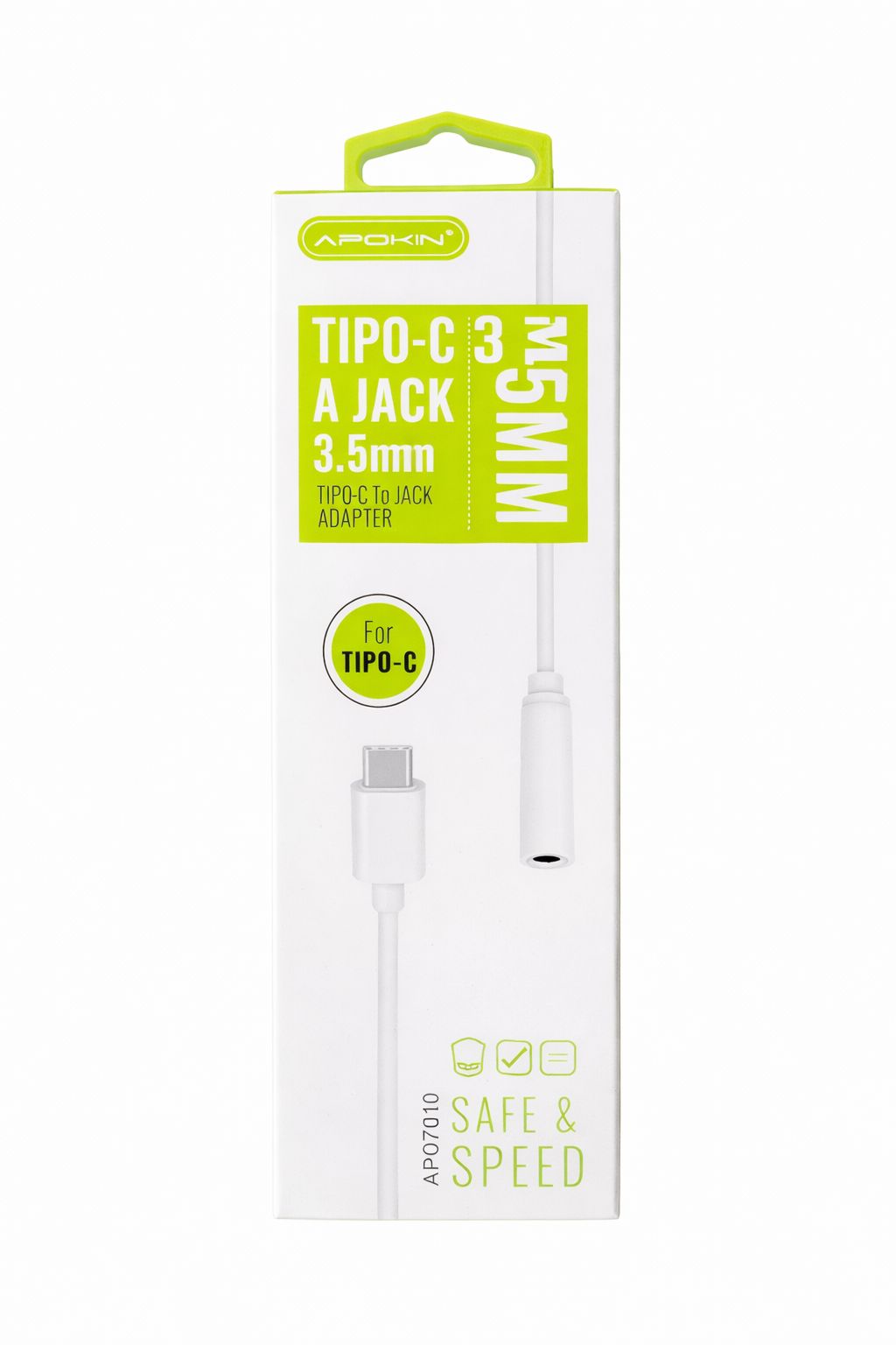 Adaptador Tipo-C a Jack 3.5mm Apokin