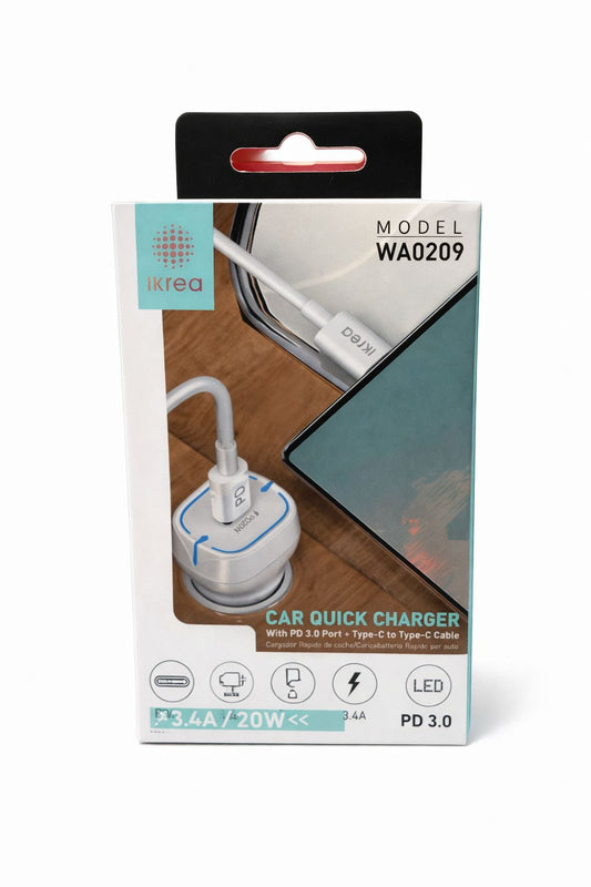 Cargador coche Ikrea WA0209 PD 20W